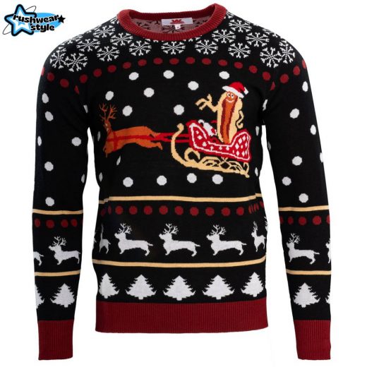 Wienerschnitzel Ugly Christmas Sweater – Fun Food Lovers Holiday Sweater