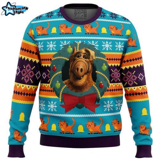 Alf Ugly Christmas Sweater – 80s Alien TV Show Holiday Sweater