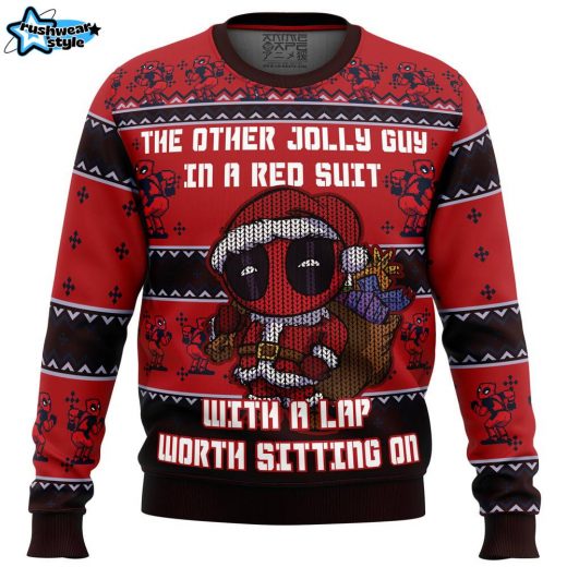 Deadpool Jolly Red Guy Ugly Christmas Sweater – Marvel Superhero Funny Holiday Sweater