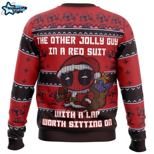 Deadpool Jolly Red Guy Ugly Christmas Sweater – Marvel Superhero Funny Holiday Sweater