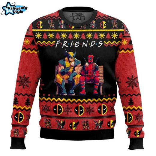 F.R.I.E.N.D.S Deadpool Wolverine Ugly Sweater – Marvel Comics Crossover Holiday Sweater