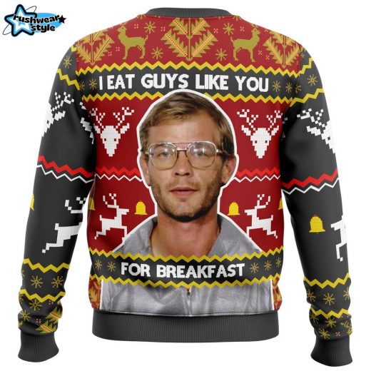 Jeffrey Dahmer Ugly Christmas Sweater – True Crime Dark Humor Holiday Sweater