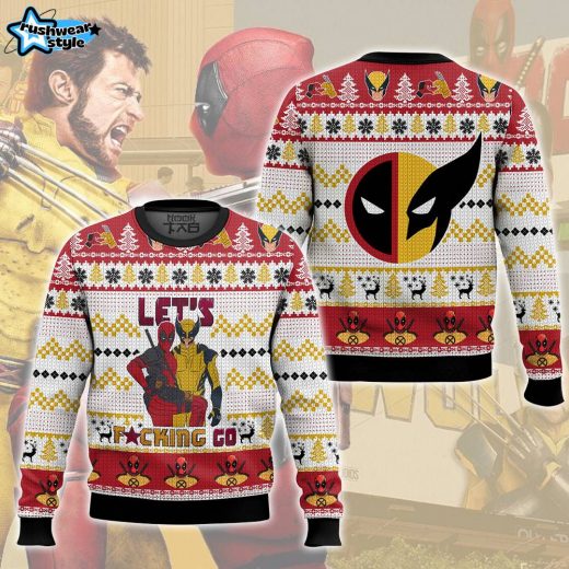 Let’s Go Deadpool Wolverine Ugly Sweater – Marvel Comics Superheroes Christmas Sweater