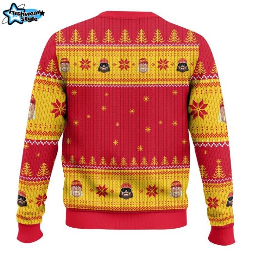 Mega Powers Macho Man and Hulk Hogan Ugly Sweater – WWE Wrestling Legends Holiday Sweater