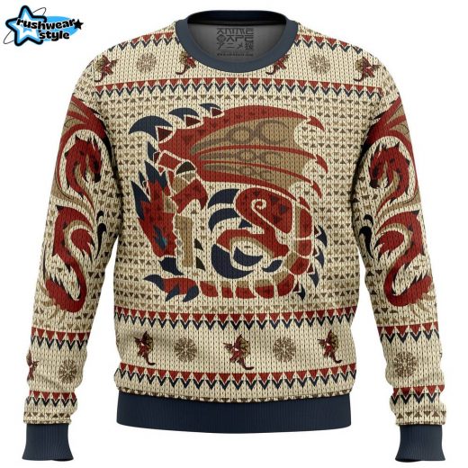 Rathalos Monster Hunter Ugly Christmas Sweater – Video Game Monster Holiday Sweater