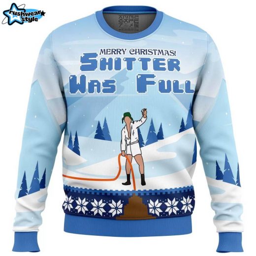 Shitter Was Full National Lampoon’s Christmas Vacation Ugly Christmas Sweater – Comedy Movie Holiday Sweater