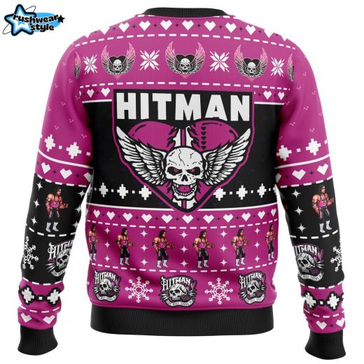 The Hitman Bret Hart Wrestler Ugly Christmas Sweater – WWE Wrestling Icon Holiday Sweater