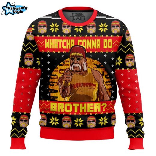 Whatcha Gonna Do Brother? Hulk Hogan Ugly Sweater – WWE Wrestling Icon Holiday Sweater