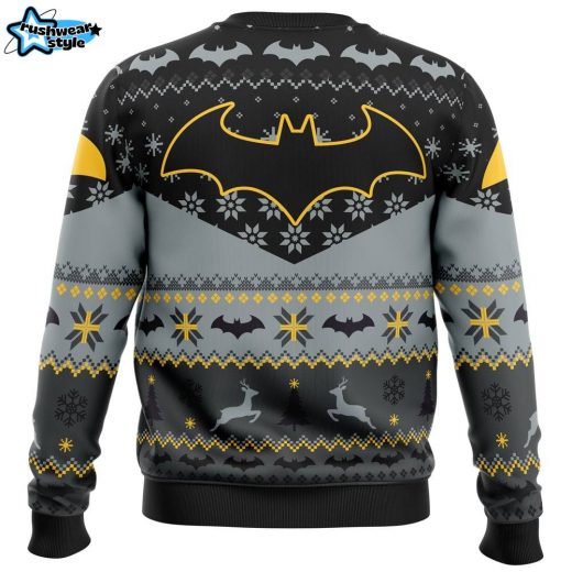 Xmas Batman DC Comics Ugly Christmas Sweater – Superhero Dark Knight Holiday Sweater