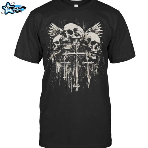 Skull Cross Y2K Goth Alt Grunge Gothic Emo Aesthetic Vintage T-Shirt