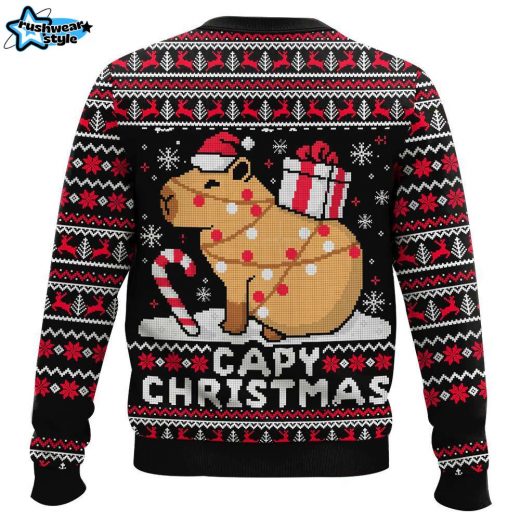 Capybara Ugly Christmas Sweater – Funny Animal Xmas Sweater