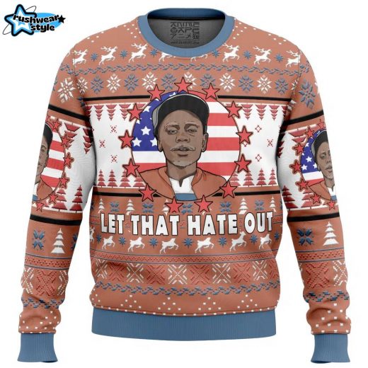 Clayton Bigsby Let That Hate Out Chappelle’s Show Ugly Christmas Sweater – Comedy Holiday Sweater