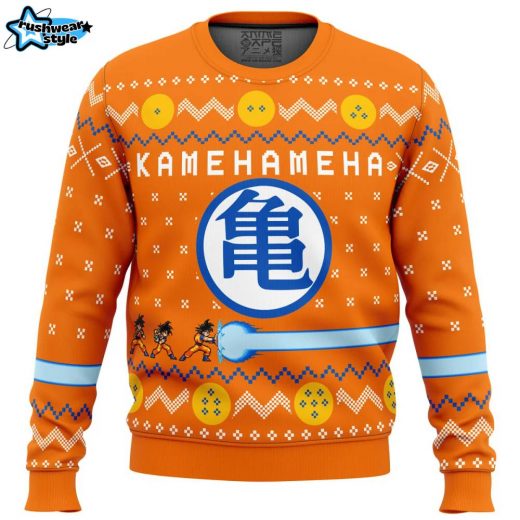 DBZ Kamehameha Ugly Christmas Sweater – Dragon Ball Z Anime Holiday Sweater