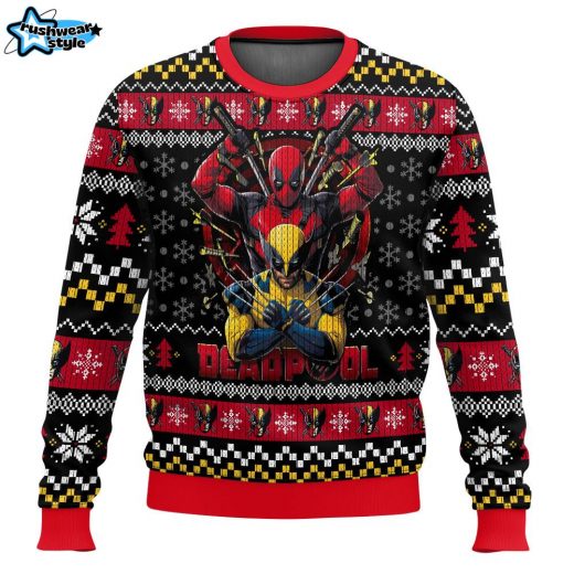 Deadpool X Wolverine Ugly Christmas Sweater – Marvel Heroes Holiday Sweater