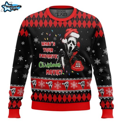 Ghostface Ugly Christmas Sweater – Horror Movie Themed Holiday Sweater