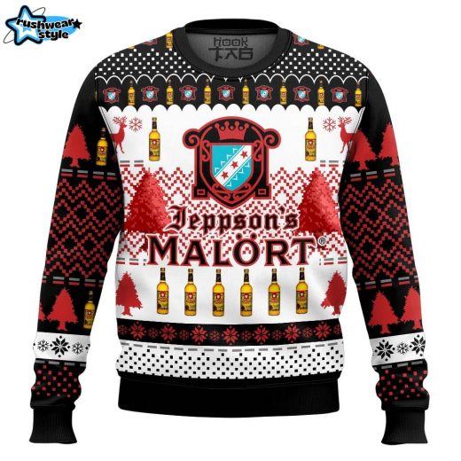 Jeppson’s Malort Ugly Christmas Sweater – Chicago Spirit Holiday Sweater