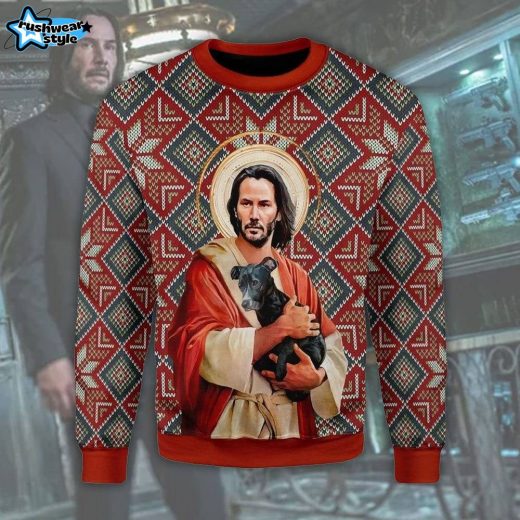 John Wick Funny Christmas Ugly Sweater – Action Movie Holiday Sweater