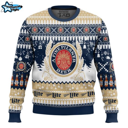 Miller Lite Ugly Christmas Sweater – Beer Lovers Holiday Sweater