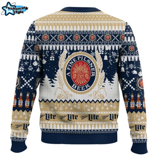 Miller Lite Ugly Christmas Sweater – Beer Lovers Holiday Sweater