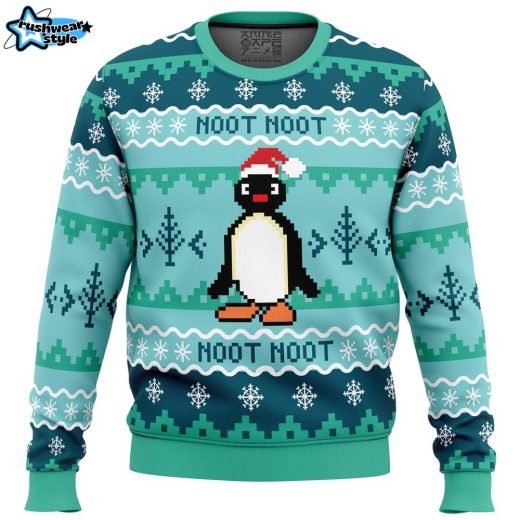 NOOT NOOT Pingu Ugly Christmas Sweater – Funny Penguin Xmas Sweater