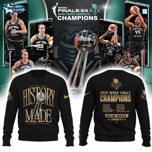 New York Liberty 2024 WNBA Finals Champions Sweatshirt | Gold Edition – Limited Edition, Basketball Champions Merchandise