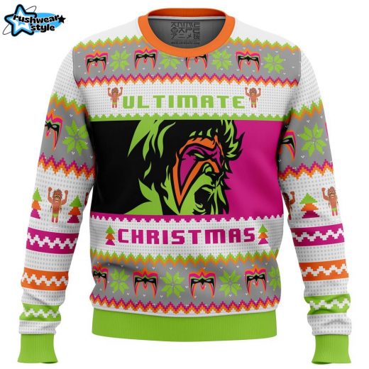 Ultimate Warrior Christmas Pro Wrestling Ugly Sweater – WWE Legend Holiday Sweater