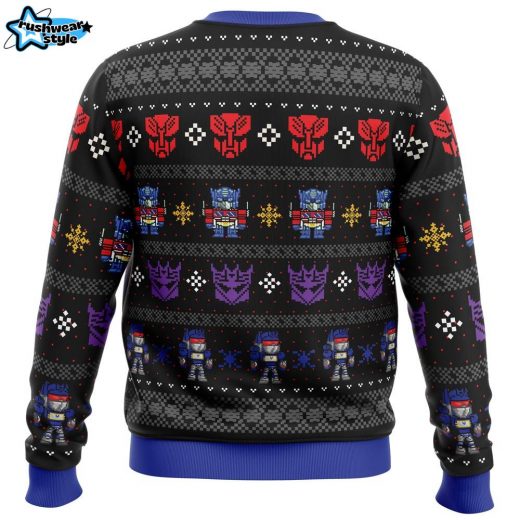 Xmas in Disguise Transformers Ugly Christmas Sweater – Robot Hero Holiday Sweater