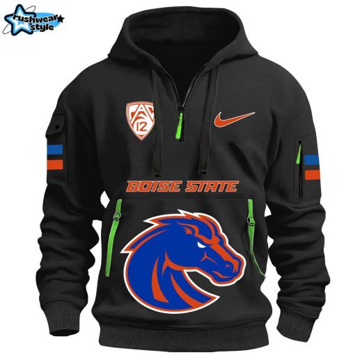 Boise State Broncos Fleece Zip Hoodie | Black Edition – College Team Apparel, Official Fan Gear