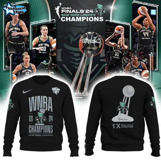 New York Liberty 2024 WNBA Finals Champions Sweatshirt | Silver Edition – Official Team Gear, WNBA Champions Clothing