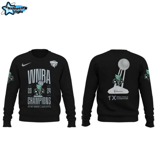 New York Liberty 2024 WNBA Finals Champions Sweatshirt | Silver Edition – Official Team Gear, WNBA Champions Clothing