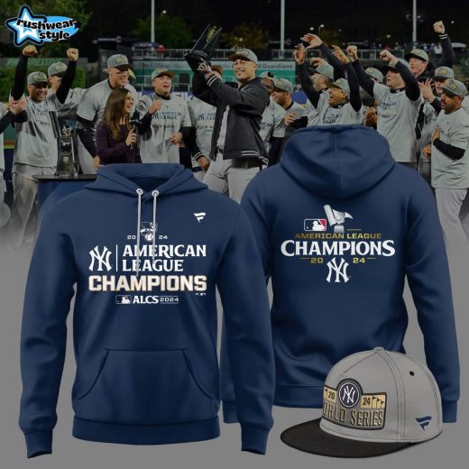 ALCS Champion New York Yankees Hoodie Apparel – Blue | Authentic 2024 Playoff Gear