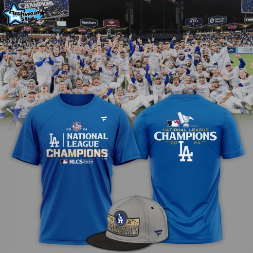 NLCS Champion Los Angeles Dodgers T-Shirt Apparel – Blue | Authentic 2024 Championship Gear