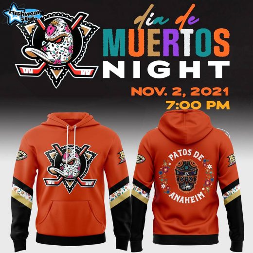 Anaheim Ducks Dia De Los Muertos 2024 Pullover Hoodie – Day of the Dead NHL Fan Gear