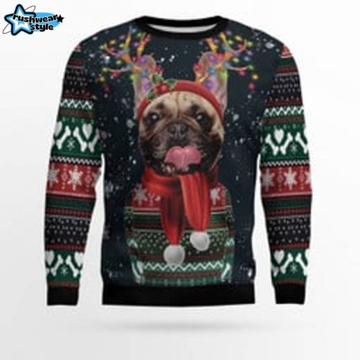 Cool French Bulldog Ugly Christmas Sweater – Holiday Dog Lover’s Pullover