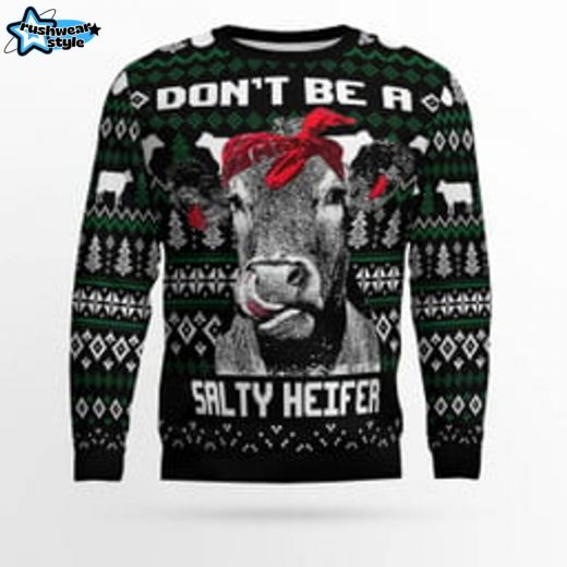 Cow Heifer Ugly Christmas Sweater – Farm Animal Christmas Theme