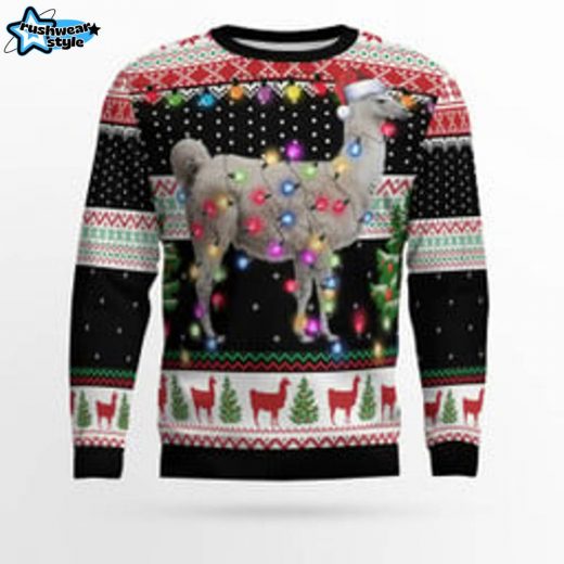 “Llama Hit That” Ugly Christmas Sweater – Funny Llama Holiday Sweater