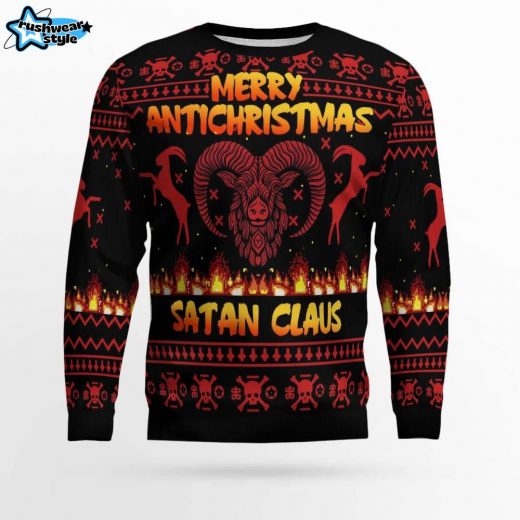 Merry Antichristmas Satan Ugly Christmas Sweater – Alternative Christmas Style