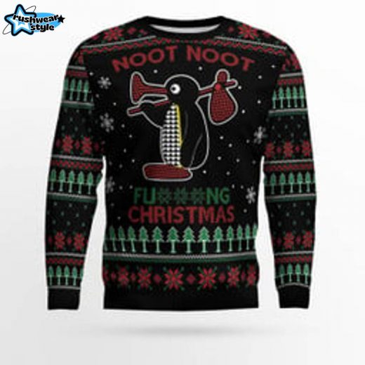 “Noot Noot” Penguin Ugly Christmas Sweater – Cute Penguin Holiday Design