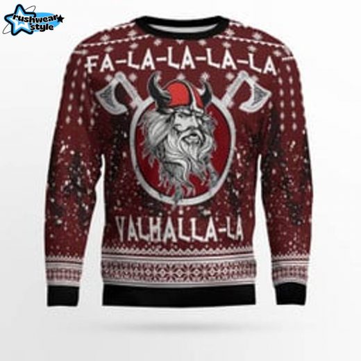 Vikings Fa La La La Ugly Christmas Sweater – Nordic Festive Sweater