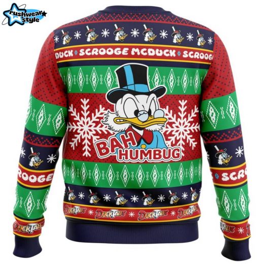 Bah Humbug Faux DuckTales Pop Culture Ugly Christmas Sweater Nostalgic Design