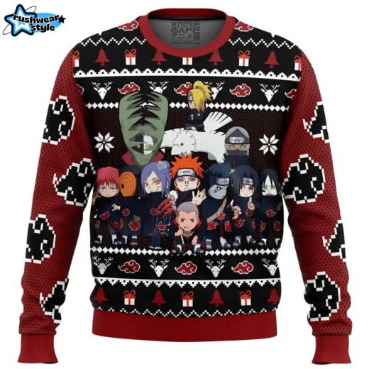 Chibi Akatsuki V2 Shippuden Ugly Christmas Sweater Naruto Anime Apparel