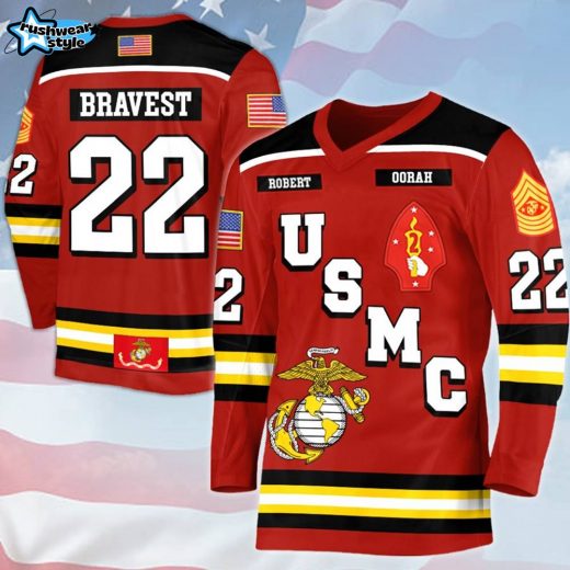 Custom US Military Hockey Jersey Retirement Gift for Veterans