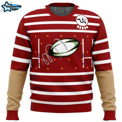 David King Rugby Shirt Dead by Daylight Ugly Christmas Sweater Sporty Holiday Design