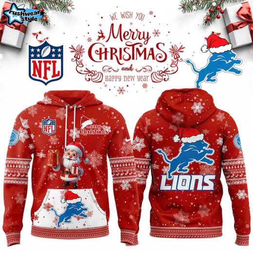 Detroit Lions 2024 Merry Christmas Premium Limited Pullover Hoodie