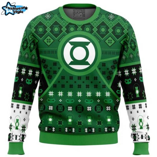 Green Lantern DC Comics Ugly Christmas Sweater Superhero Fans Apparel