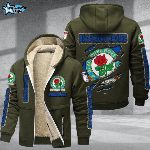 Blackburn Rovers DMTZ0609 Velvet Zip Hoodie Coat Rovers Football Gear