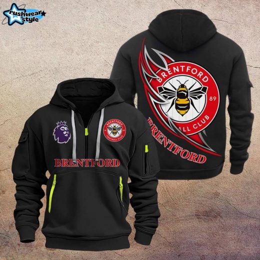 Brentford FC DMHT1068 Zip Hoodie – Brentford Football Supporter Hoodie