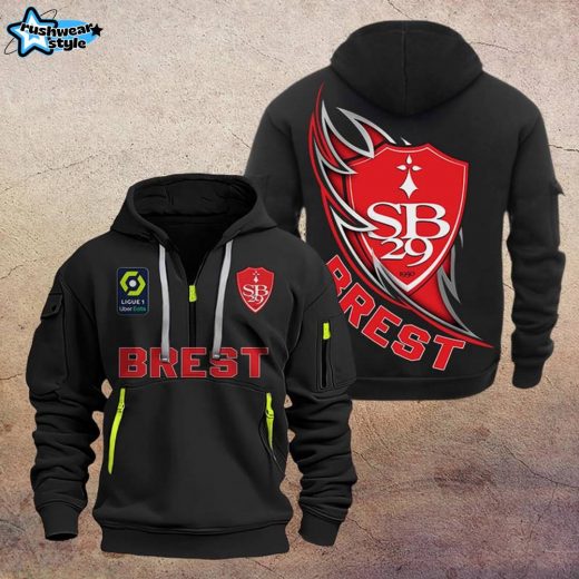 Brest DMHT1189 Zip Hoodie – Stade Brestois Fan Hoodie