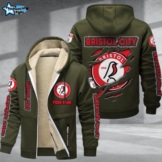 Bristol City DMTZ0610 Velvet Zip Hoodie Coat Robins Supporter Gear