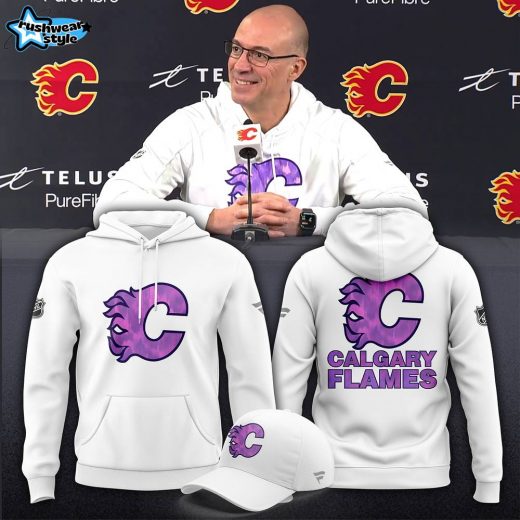 Calgary Flames Hockey Fight Cancer 2024 Hoodie V2